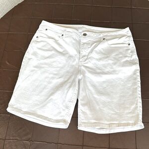 Christopher and Banks white denim shorts size 14